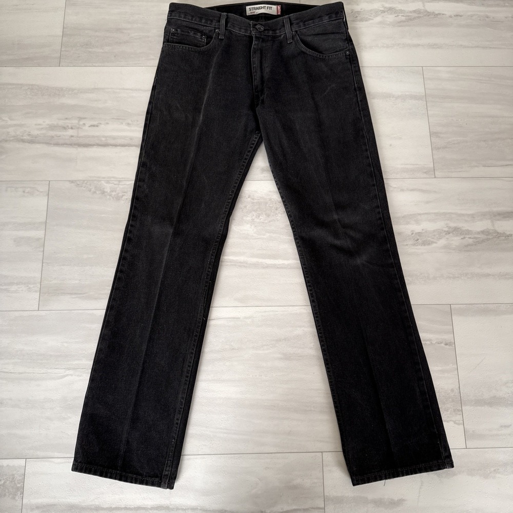 Levi's 505 Men's Denim Jeans Faded Black Size 34x34 - Button Replaced